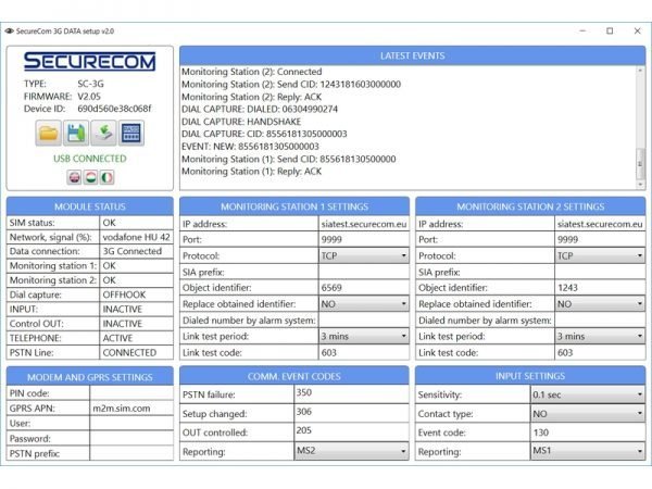 3g alarm communicator setup